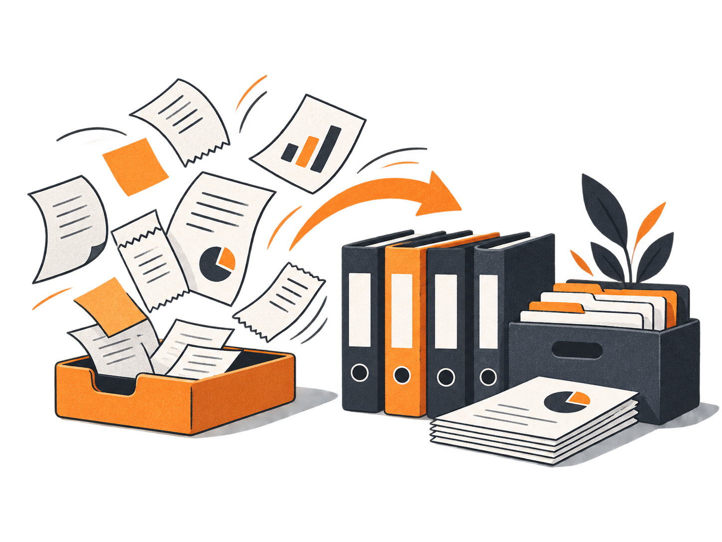 Illustration einer geordneten Buchhaltung
